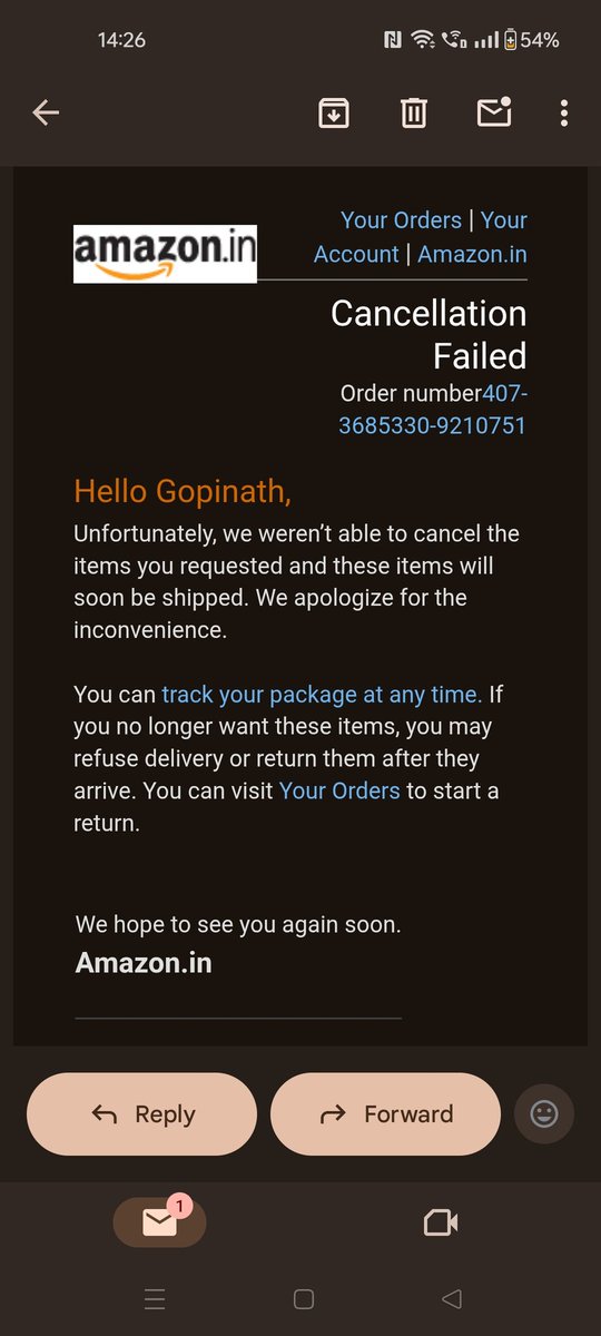 rgopi's tweet photo. @amazonIN Not able to cancel the particular items in the order. Very pathetic https://t.co/LDAn15Ik4b