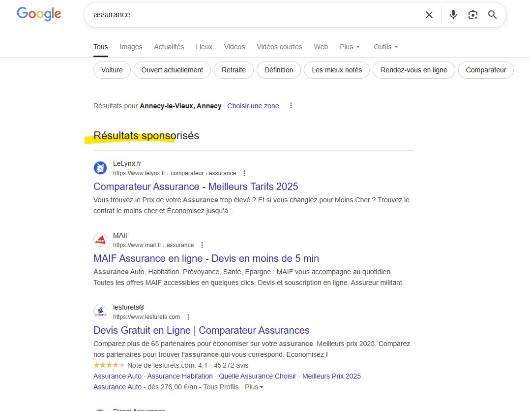 Il existe une étude sur le changement de CTR pour le SEO suite à cette affichage de Google Adwords ?