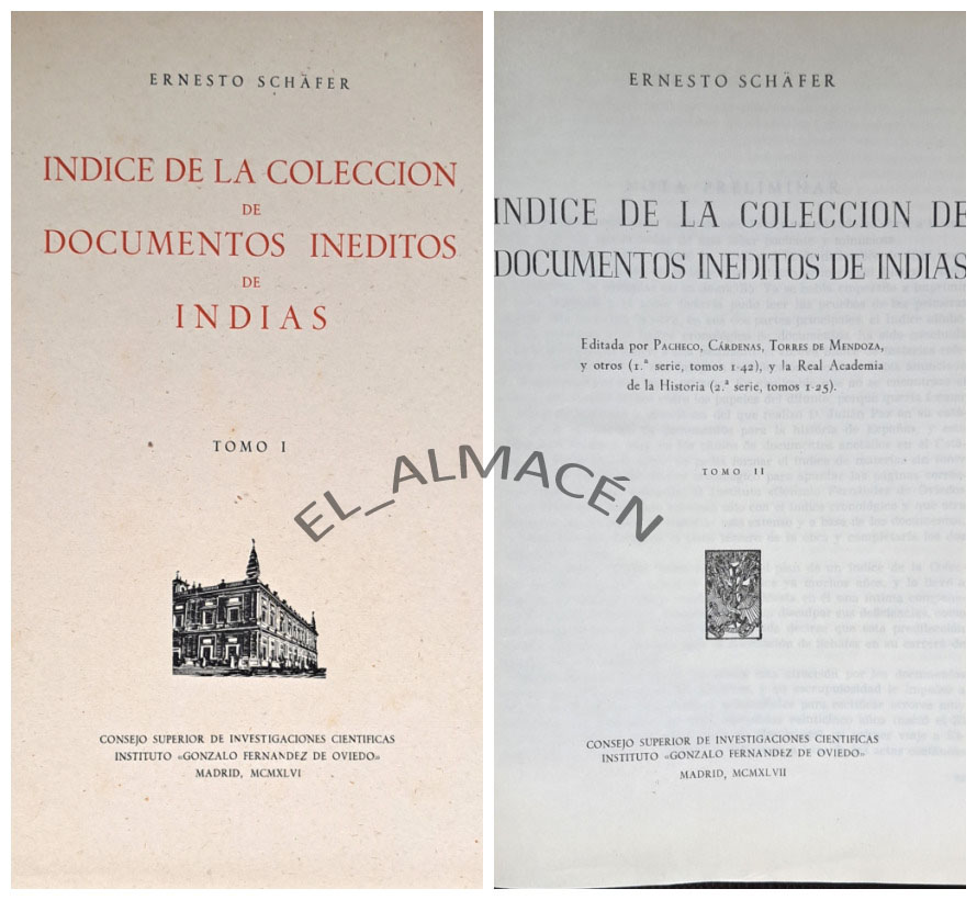 EL_ALMACEN_TC's tweet image. ÍNDICE DE LA COLECCIÓN DE DOCUMENTOS INÉDITOS DE INDIAS 2 VOLS. (SCHÄFER 1946) SIN USAR todocoleccion.net/libros-segunda… a través de @todocoleccion #Documentación #ArchivoIndias