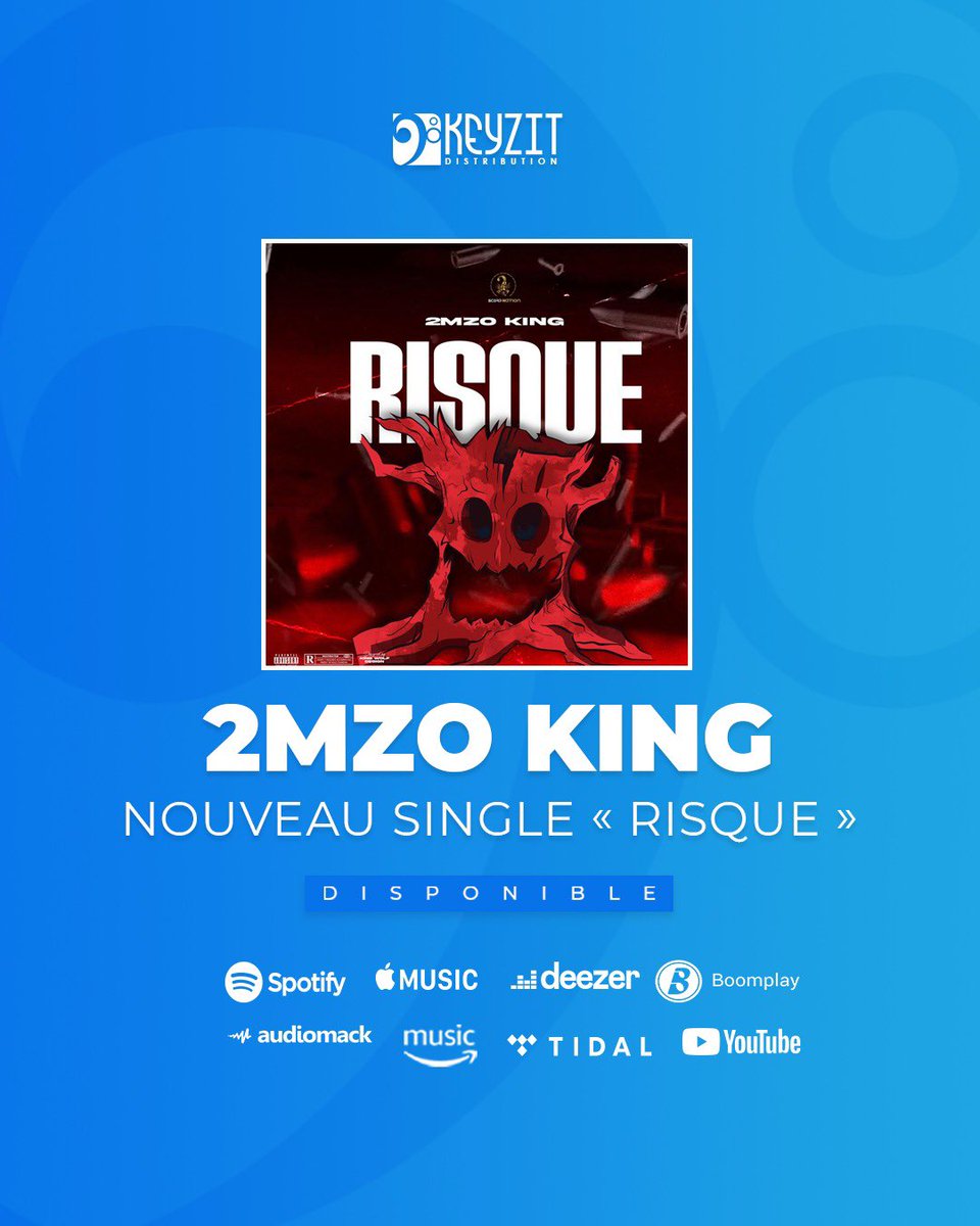 KeyzitMali's tweet image. Le nouveau single &quot;Risque&quot; de l’artiste 2MZO KING est maintenant disponible sur toutes les plateformes de streaming et de téléchargement légal !

🎶 fanlink.tv/2mzoKingRisque

#2mzoKing #KeyzitDistribution #Keyzit #AfricanMajor