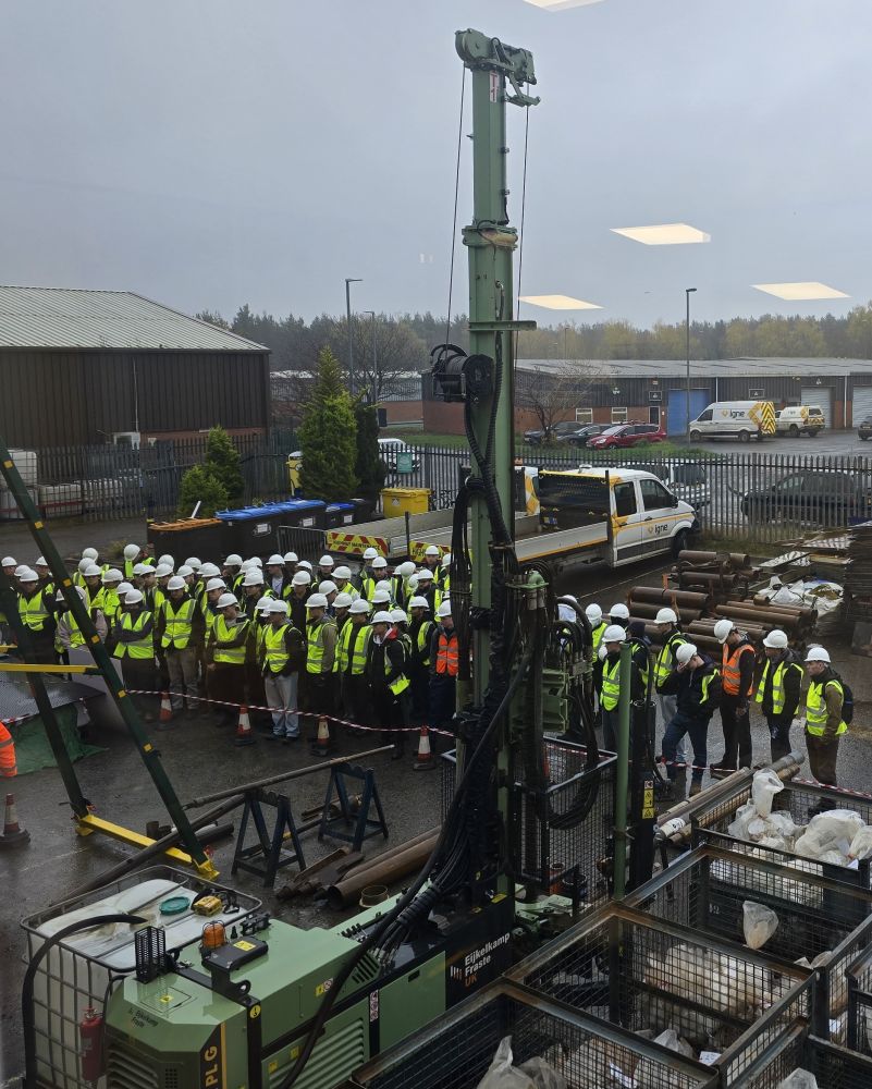 Great to welcome 86 Civil Engineering students from <a href="/UniofNewcastle/">Newcastle University</a>  to Igne’s Ground Investigation team in Chester-le-Street. Our colleagues gave them real insight into geotechnical work - touring the yard, seeing our rigs and plant up close, and joining lab demos