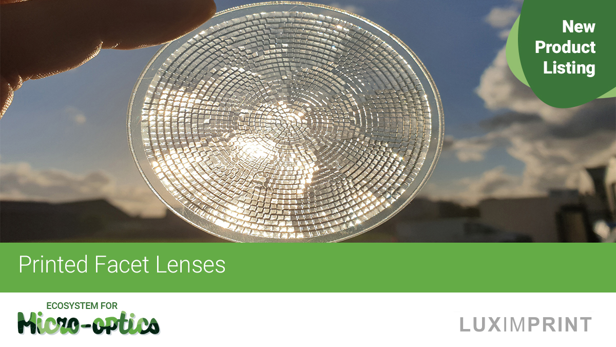 MicroOpticsEU's tweet photo. Check out this new listing for custom freeform facet lenses using Printoptical® 3D printing, enabling precise beam shaping and compact optical designs without the need for molds by Luximprint. https://t.co/RLjZmhP9xx 
#phabulous #printedlenses #facetlenses https://t.co/9Eb3RUrgLn