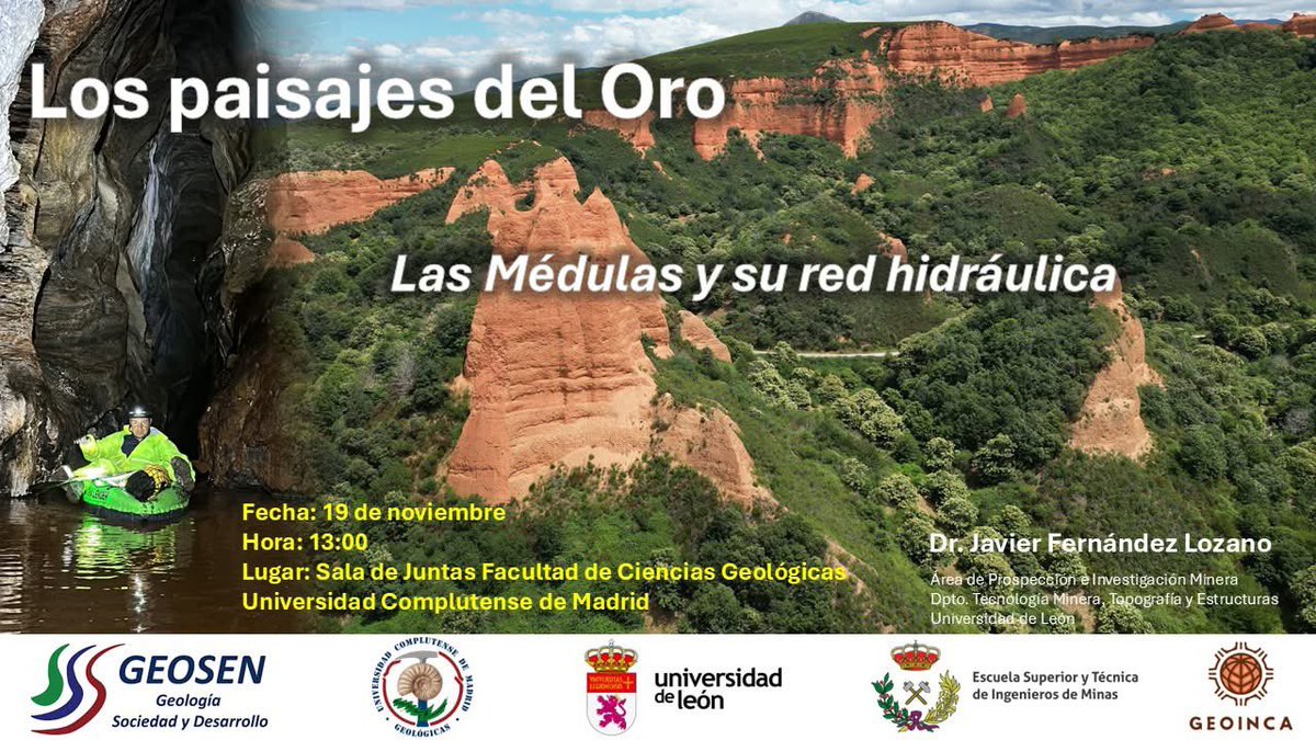 🟢 El miércoles estaré en la <a href="/geologicasUCM/">Facultad de Ciencias Geológicas</a> de la <a href="/unicomplutense/">Complutense</a> para impartir una conferencia sobre #LasMédulas y los canales romanos ⚒️, organizada por la Asociación de Geólogos Seniors-<a href="/GEOSEN_Madrid/">GEOSEN</a> 

#grupogeoinca <a href="/unileon/">Universidad de León</a> #LasMédulas #oro #canales