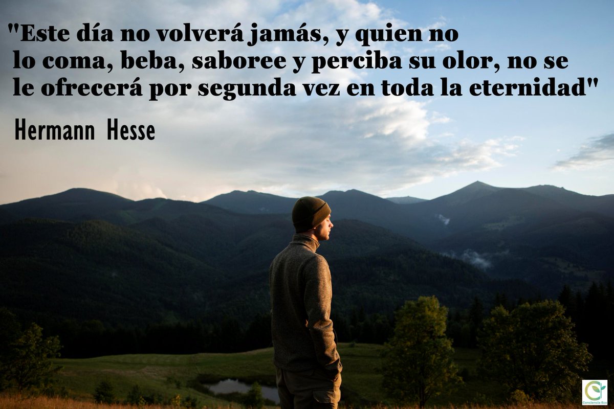 concienciaeco's tweet image. Una #reflexión para cada día:
&quot;Este día no volverá jamás, y quien no lo coma, beba, saboree y perciba su olor, no se le ofrecerá por segunda vez en toda la eternidad&quot;
#HermannHesse
#medioambiente #vida #día #eternidad #tiempo #sabiduría #percepción #conciencia #mente #pensamiento