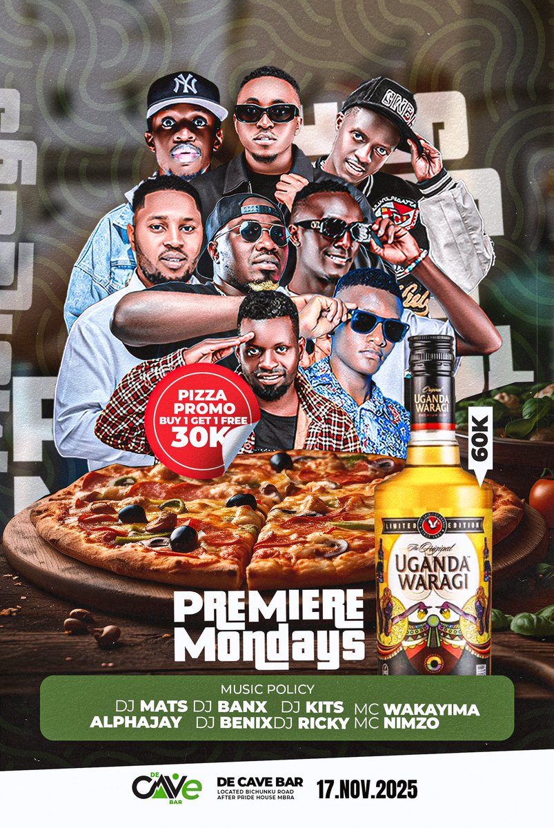 Looking 4 Plot Tonite In Mbra?

We Are At📍DeCaVe Bar 4
#PremiereMondays💯🍾💵💰 party

Pizza 🍕Promo: Buy 1 Get 1 Free @30k We Even Do Door 2 Door Deliveries

Fans of Reece James Bassey Indian Ocean ,pipo of Bugweri DR Congo like this party

#Mon #sstvi #MondayMotivation #Party