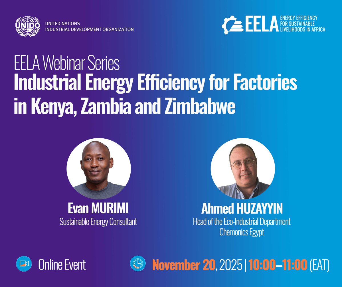 Join us for EELA webinar, discover how industrial EE cuts production costs, boosts quality &amp; lowers emissions.
Companies will also complete a survey on energy consumption of their industrial motors, for follow-up assessments on savings potential.
Register: us06web.zoom.us/webinar/regist…