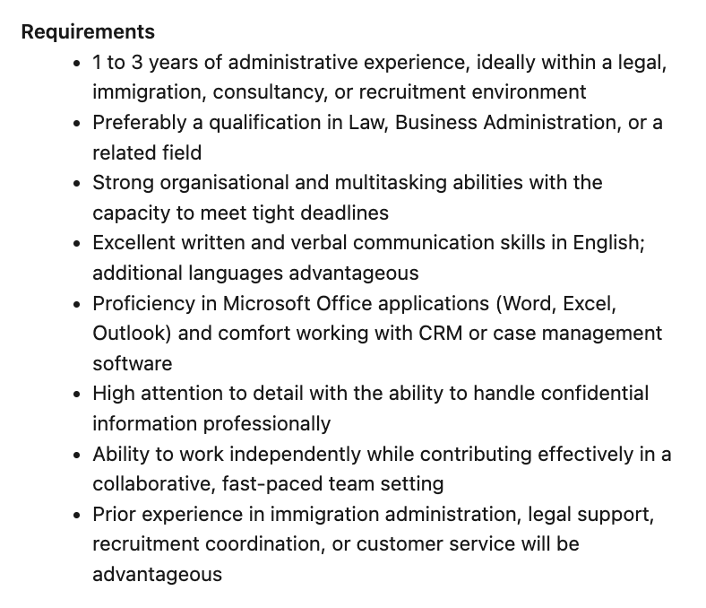 yuthconnect's tweet photo. 📌Black Pen Recruitment

>  We are seeking a highly organised, detail-driven, and proactive Administrative and Office Assistant (Immigration and Recruitment) to provide robust operational support across our immigration and recruitment teams.
 https://t.co/hTC1bq18zy https://t.co/yy70N6EAlK