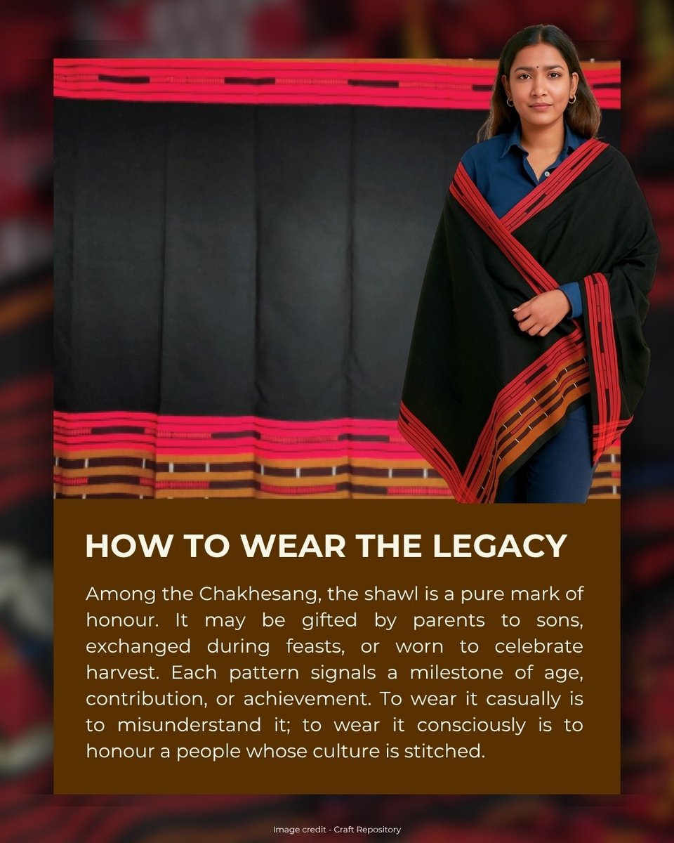 dchandlooms01's tweet image. The fibres of chakhesang shawls carry the faint toughness of wild nettle and the disciplined softness of hand-spun cotton.
#ministryoftextiles #DChandlooms #vocalforlocal #vocalforlocalindia #nagaland #chakhesang #shawls #gitag #myhandloommypride #myproductmypride #tribal #tribe