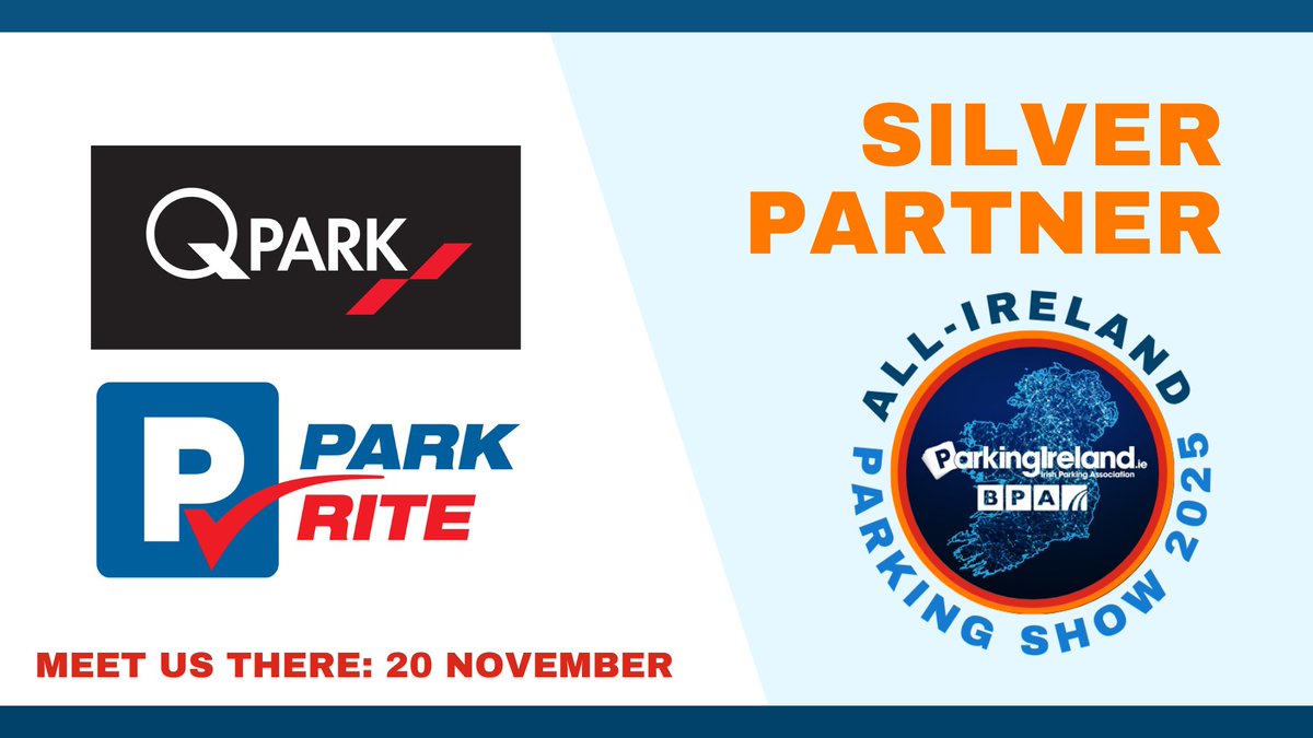 QPARKIRELAND's tweet image. We’re proud to be a Silver Partner at the All-Ireland Parking Show 2025!   

Meet the Q-Park team at the exhibition and discover how we’re shaping the future of sustainable urban mobility 🏢  

📅  20th November

#AllIrelandParkingShow #QPark #MobilitySolutions #Dublin