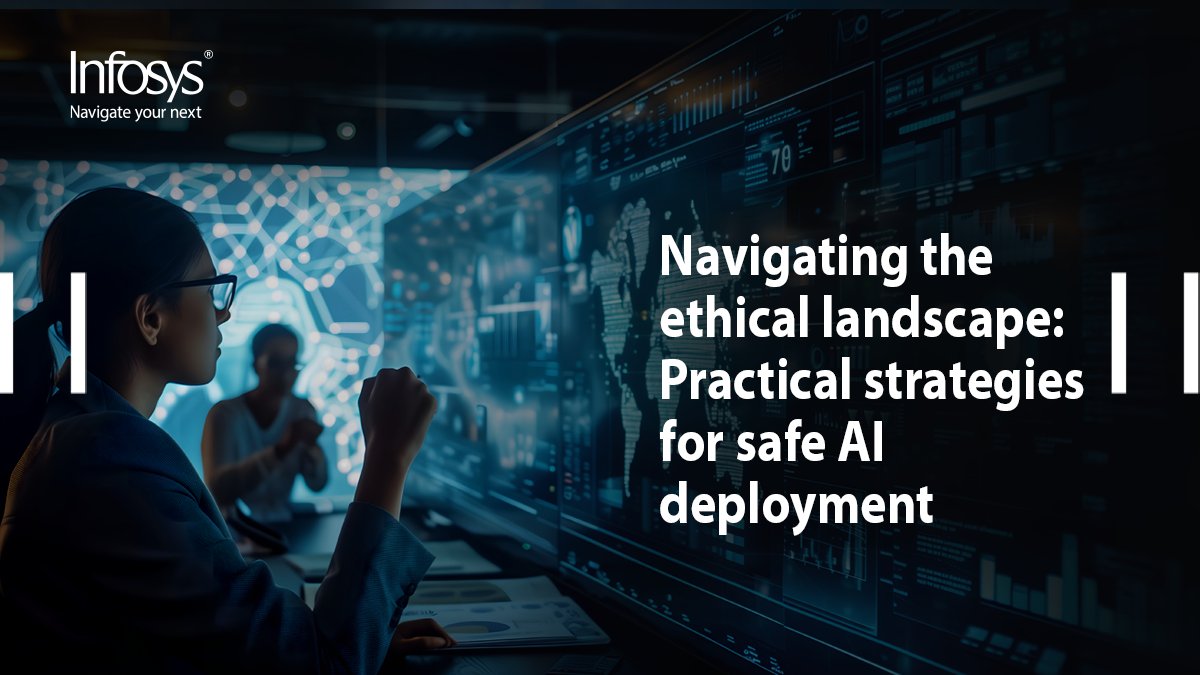 Infosys's tweet image. #EthicalAI is the operational reality. Ashok Panda, Infosys, shares practical strategies for safe #AI deployment, highlighting the importance of being Responsible-by-Design, measurable guardrails &amp;amp; traceability in this @crndotin article. Read on: bit.ly/4ox4EVe…