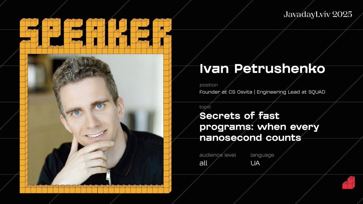 Javadaylviv's tweet image. Talk “Secrets of fast programs: when every nanosecond counts” by Ivan Petrushenko Founder at CS Osvita | Engineering Lead at SQUAD.
youtu.be/-2U3YfpvcNo
#javaday #lviv #javadaylviv  #javadaylviv2025