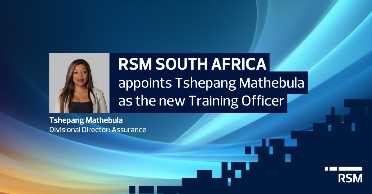 RSM_za's tweet image. We are delighted to announce the appointment of Tshepang Mathebula as our new Training Officer. Join us in congratulating Tshepang on her new role. We are confident in her ability to inspire our trainees and help shape the future of our firm.
#TrainingOfficer
#PeopleDevelopment