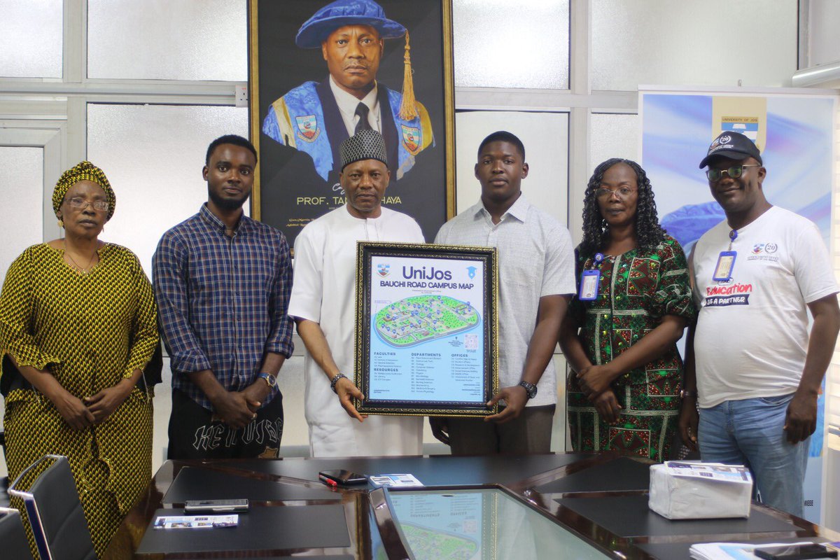UniGuide_NG's tweet photo. Honored to meet the VC, Prof. Tanko Ishaya, to discuss the future of UniGuide.
Grateful to the VC, DVC Prof. Gowon, and Prof. Sarah Lohas for their support. Excited for what’s ahead!
#UniGuide #UniJos #CampusTour #universityofjos https://t.co/CDvUQTyLiH