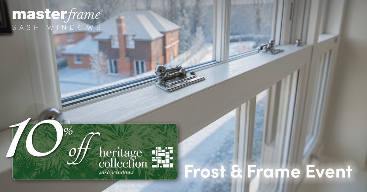 MasterframeSash's tweet image. ❄️10% Off Heritage Collection❄️
Timeless style meets modern innovation — enjoy 10% off Heritage Collection sash windows in our Winter Frost &amp;amp; Frame Event
Offer available until 23 Dec 2025.
zurl.co/CA4wE
#MasterframeWindows #SashWindows #FrostAndFrame