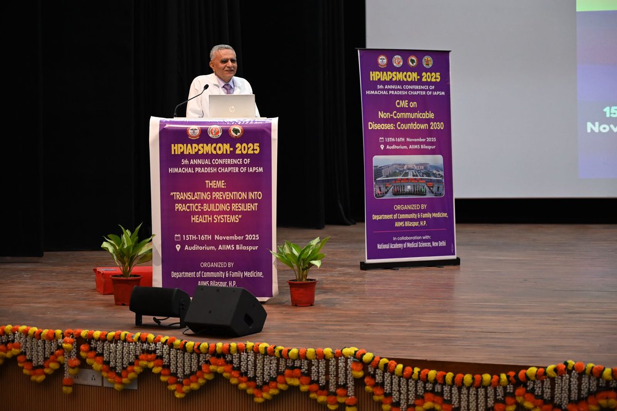 AIIMS_bilaspur's tweet image. T363
AIIMS Bilaspur hosted the 5th Annual Conference of the HP chapter of IAPSM (HPIAPSMCON-2025) on 15–16 Nov 2025, organized by the Department of Community &amp;amp; Family Medicine. #HPIAPSMCON2025, #IAPSM, #NAMS