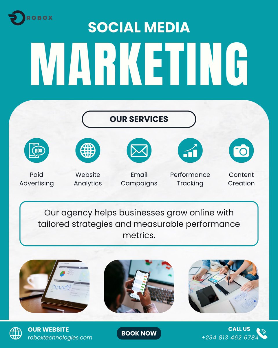 Robox_Tech's tweet image. Grow your brand with smart social media marketing 🚀
Ads • Analytics • Email • Tracking • Content
👉 roboxtechnologies.com | +234 813 462 6784
#DigitalMarketing #SocialMedia #NGADRC #MondayMotivation FIFA World Cup