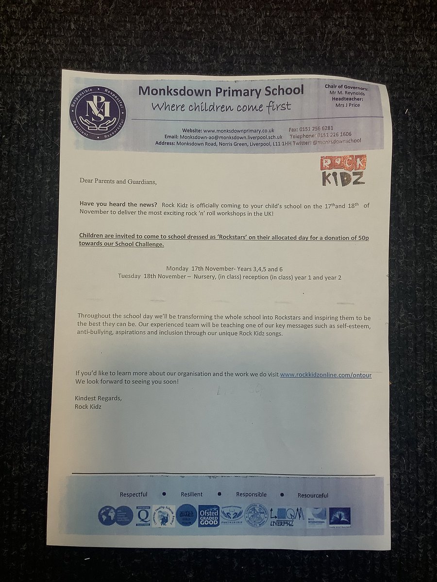 Receptionmonksd's tweet image. 🎸🤘⭐️ Rockstars Day is on 18th November for Reception! If you’re able, please donate 50p towards our school challenge. Thank you! #ClassR1 #ClassR2 #ClassR3