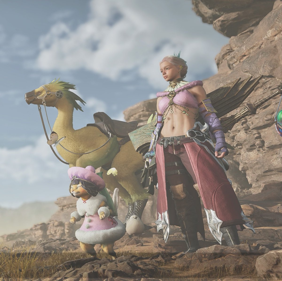 lou_dk29's tweet photo. 最近はMHWsで、ミンフィリアとタタルさんで遊んでいる

どちらかが眼を瞑ってしまうヘタクソな我らよ
#MHWilds重ね着 #MHWilds https://t.co/SdqqJs9k7k