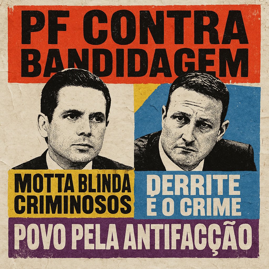 lazarorosa25's tweet image. 🚨 ATENÇÃO, MILITÂNCIA! 

Tags do dia:

PF CONTRA BANDIDAGEM 
MOTTA BLINDA CRIMINOSOS
DERRITE É O CRIME
POVO PELA ANTIFACÇÃO

Amanhã entra em votação a Lei Antifacção. O governo Lula apresentou um projeto robusto, mas Derrite e Hugo Motta tentam desfigurá-lo ao reduzir os poderes…