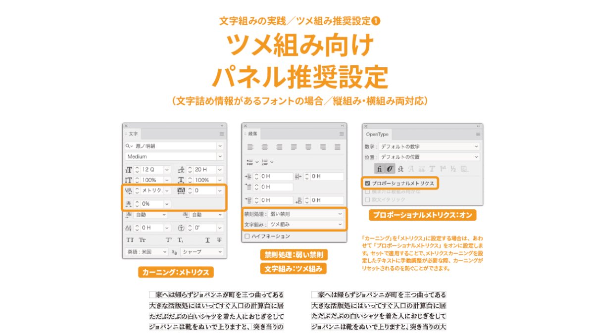 ayanonishidaa's tweet image. 先日アドビブログで先行公開した文字組み設定の「ツメ組み」もう試しましたか？

Illustratorで読込んで、誰でも使える「ツメ組み」用ファイルがダウンロードできます。使い方を解説した「文字組みの手引き」も一緒にダウンロード可能。

実際に使ってみた感想も募集中です！

blog.adobe.com/jp/publish/202…