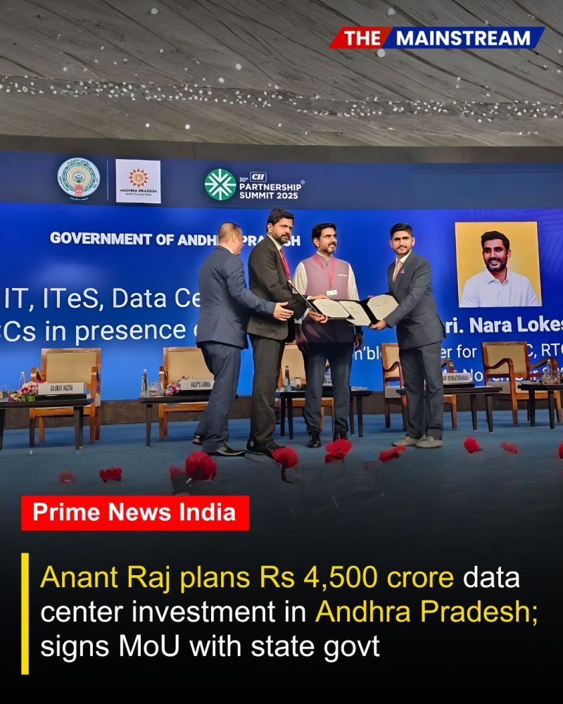 TheMainstream7's tweet image. Anant Raj subsidiary Anant Raj Cloud Data Center has signed a Memorandum of Understanding (MoU) with Andhra Pradesh for the development of new data center facilities and an IT park in the eastern coastal state.

Click here to read the full story:
lnkd.in/dHZcU59d