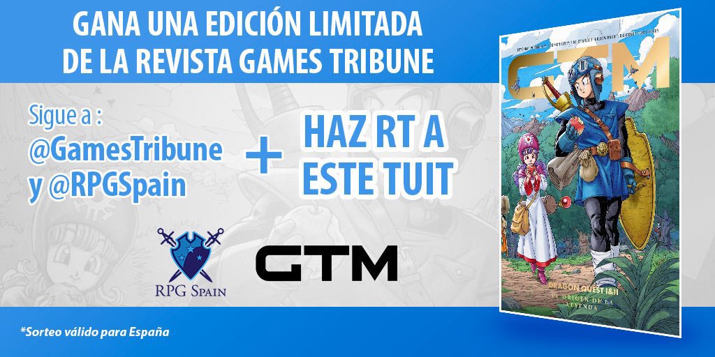 RpgSpain's tweet image. ✨SORTEO✨

¡Gana esta revista GTM con portada de Dragon Quest I &amp;amp; II HD-2D Remake!

🤩¡Es una edición LIMITADA con estampado dorado!

1️⃣Haz RT
2️⃣Sigue a @GamesTribune &amp;amp; @RpgSpain

🗓️Fin 23/11/2024 - Válido para Península