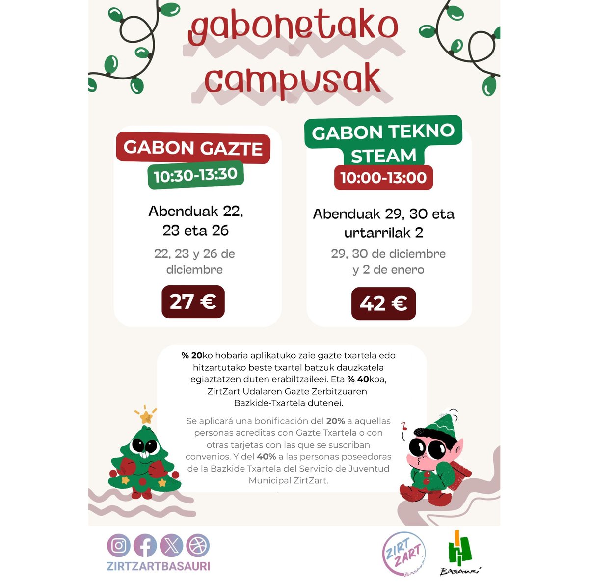 ✅ 𝐙𝐢𝐫𝐭𝐙𝐚𝐫𝐭 𝐁𝐚𝐬𝐚𝐮𝐫𝐢𝐤 «𝐆𝐚𝐛𝐨𝐧 𝐆𝐚𝐳𝐭𝐞» 𝐞𝐭𝐚 «𝐓𝐞𝐤𝐧𝐨 𝐒𝐓𝐄𝐀𝐌» 𝐜𝐚𝐦𝐩𝐮𝐬𝐚𝐤 𝐞𝐬𝐤𝐚𝐢𝐧𝐢𝐤𝐨 𝐝𝐢𝐭𝐮 𝐆𝐚𝐛𝐨𝐧𝐞𝐭𝐚𝐧
📲 944 666 430 - 634 984 615
📩zirtzart@basauri.eus
 🌐 zirtzart.basauri.eus
#Basauri #gazteria <a href="/ZirtzartBasauri/">ZirtZartBasauri</a>