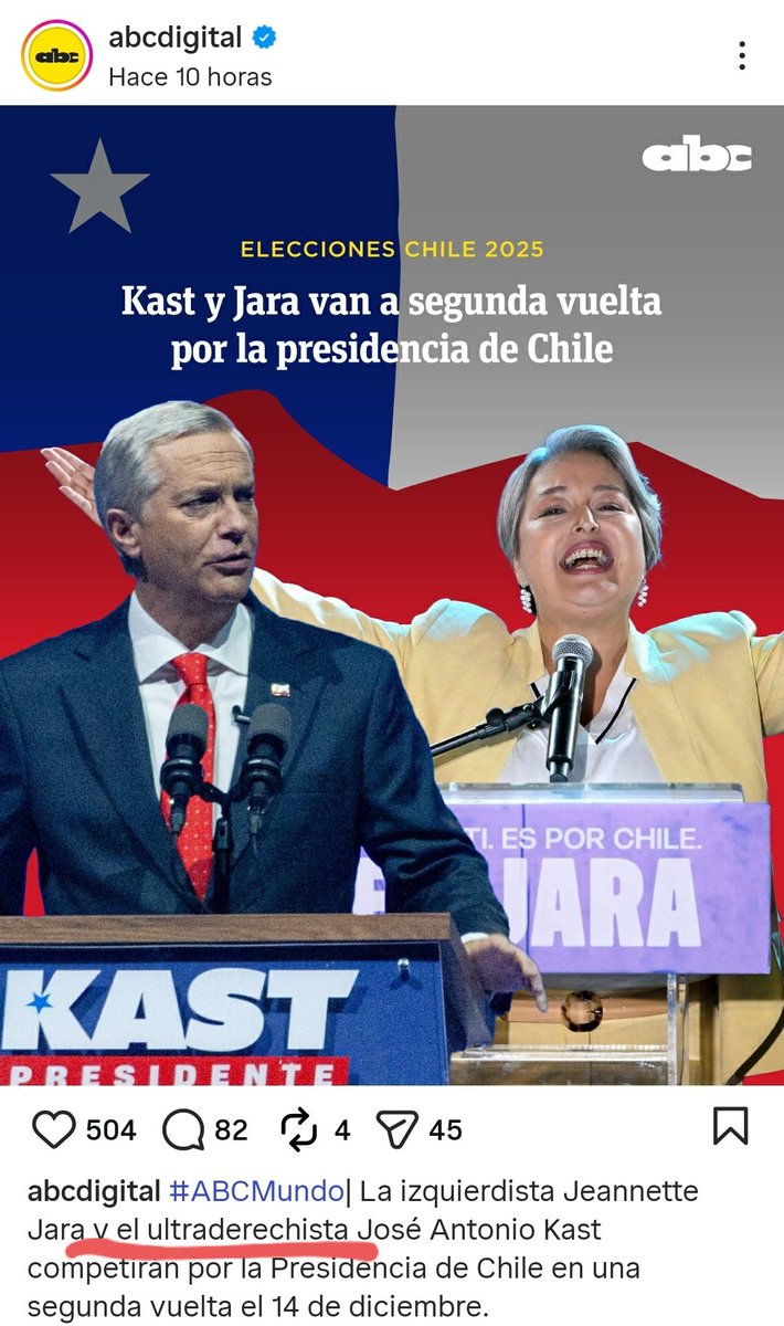 Hola: ¿Pueden explicar por qué califican de "ultraderechista" a José Antonio Kast? ¿O dicen nomás sin fundamento? Si tienen fundamento expliquen y si no explican, no tienen fundamento
