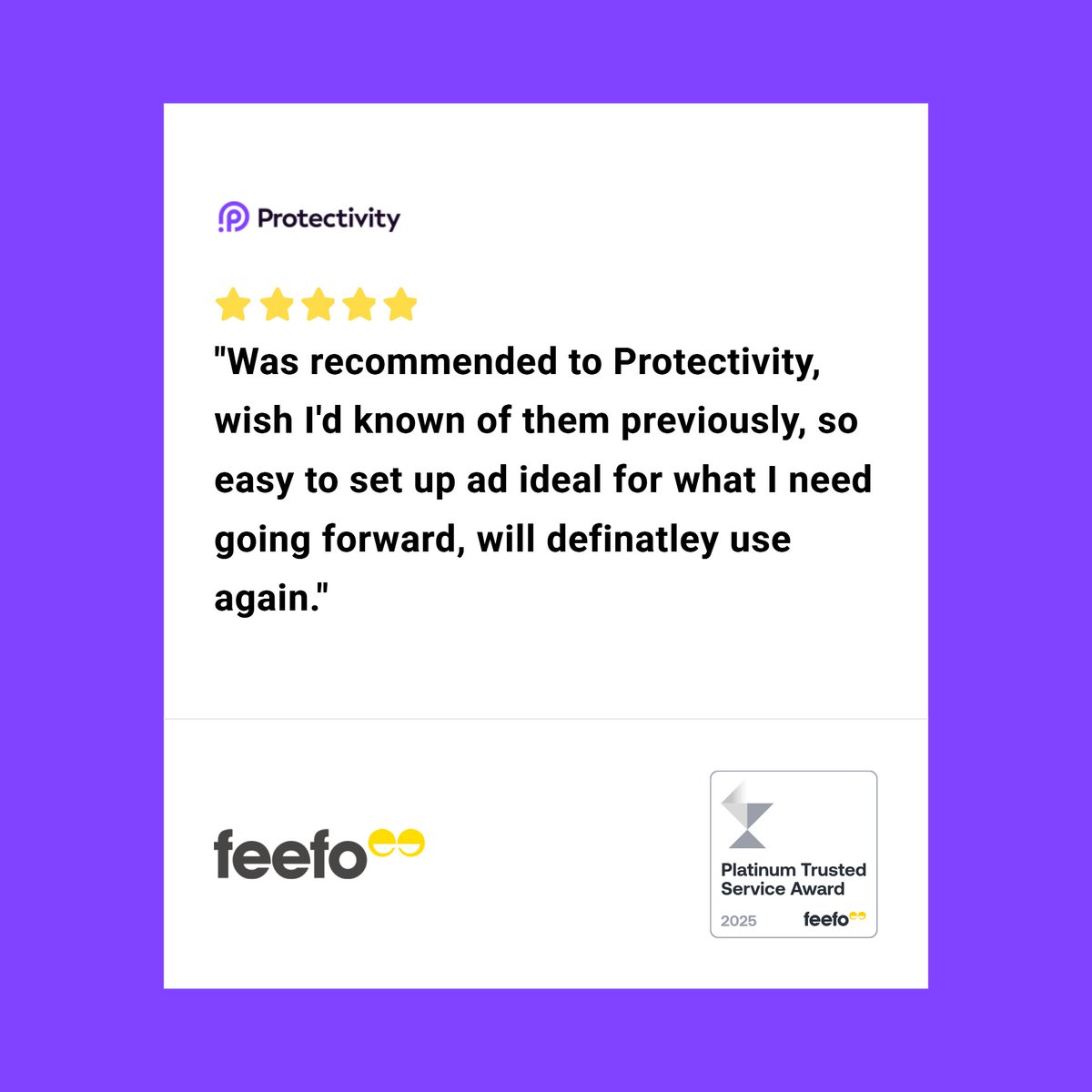 Protectivity's tweet image. We're very proud to have so many 5 star reviews here at Protectivity. Take a look at what our customers have to say!