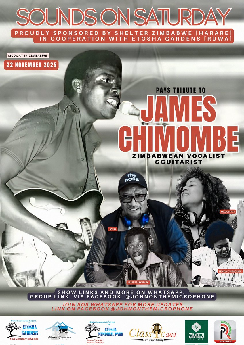 This Saturday, we are paying tribute to the late Legendary JAMES CHIMOMBE