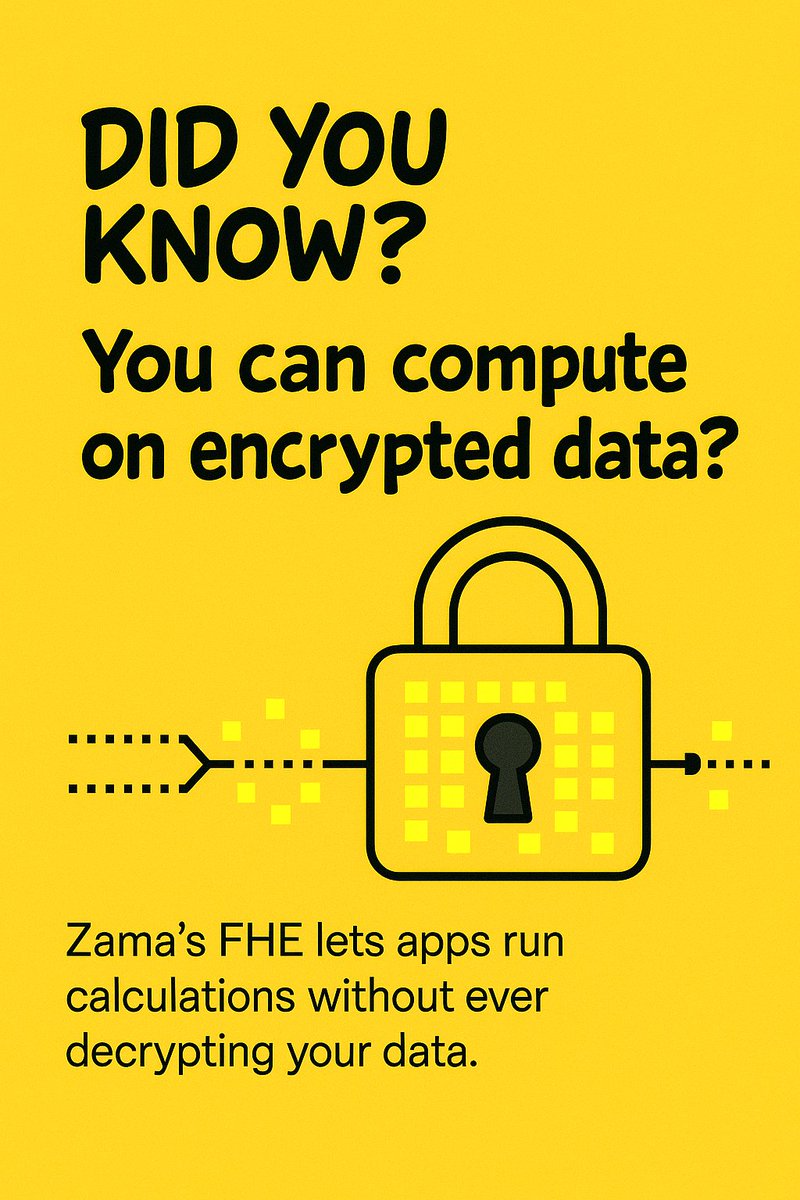 Tobe_ODG's tweet image. DATA PRIVACY UNLOCKED🔓 

Process information securely with Zama&apos;s FHE. Your inputs are analyzed while staying fully concealed—no decryption necessary!
#DataConfidentiality #FHE