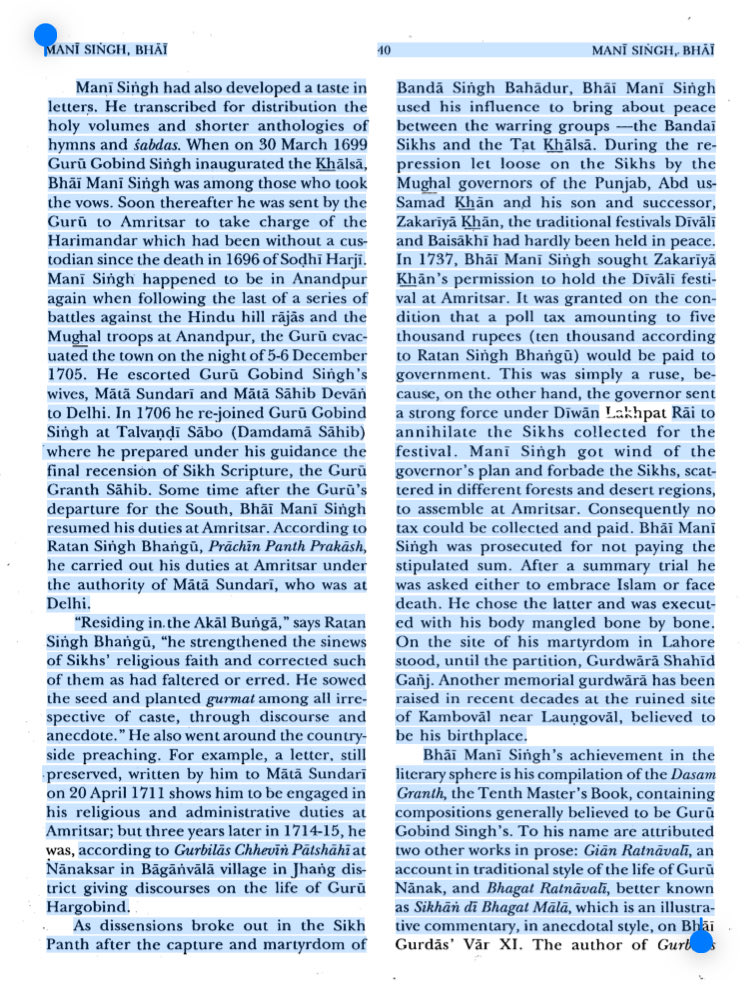 XYZ_Kapisa1's tweet photo. @Prabh2003166342 @tractorjeet @warraichjxtt @FatehKambo5c SHAHID Mani Singh “Kamboj lived a celibate life”-dedicated to Panth. Had no issue.This is also attested by Bhangu. Garja Singh’s MANI RAM ws “Warrior”, TWICE married,hd>12 SONS PER GARJA SINGH.
GARJA SINGH SAYS WARRIOR MANI RAM IS “SAME” AS SCHOLAR  MANI SINGH.THAT’s THE PROBLEM! https://t.co/EnkVNb2e61