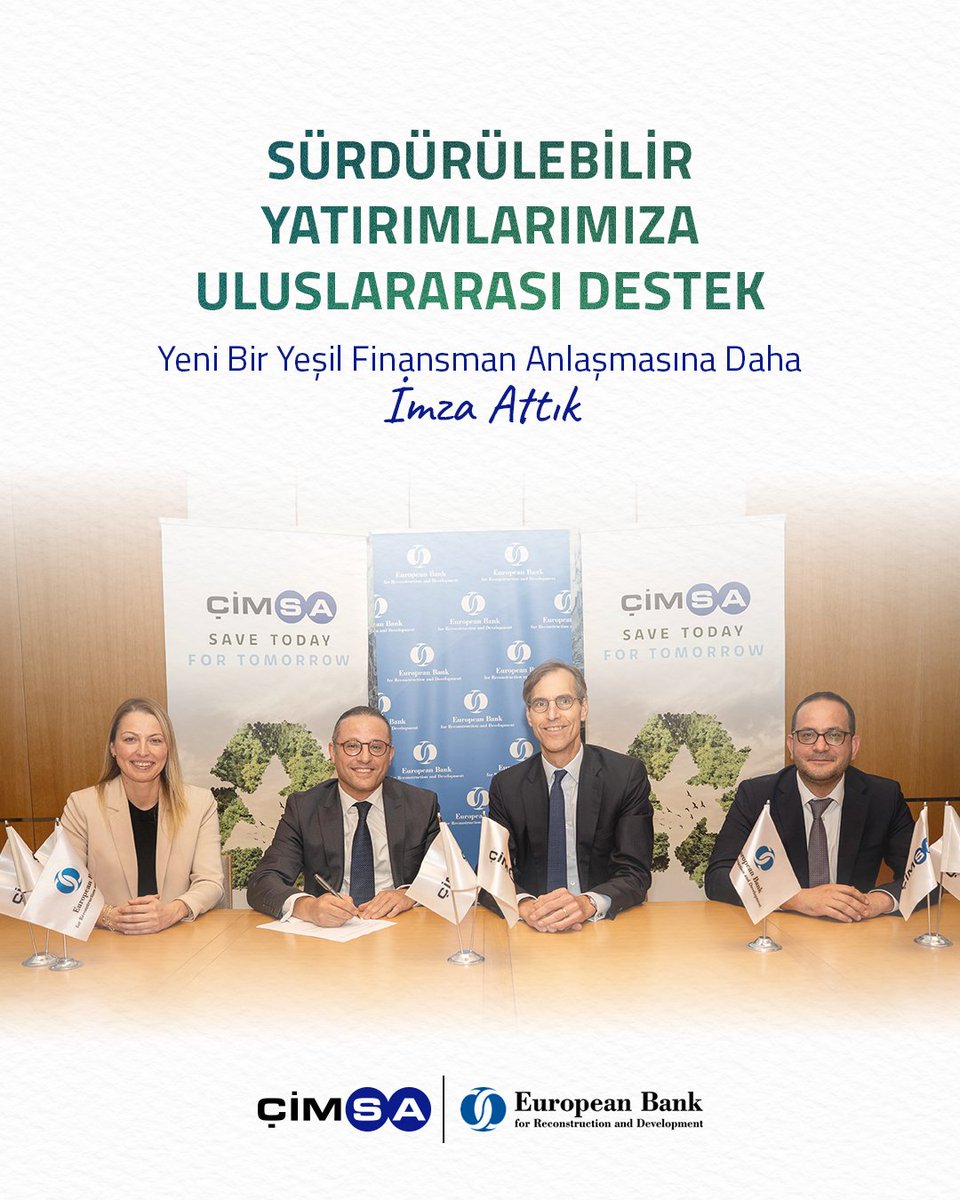 Sürdürülebilir büyüme yolunda bir adım daha!
 
Avrupa İmar ve Kalkınma Bankası (EBRD) ile 50 milyon avro tutarında yeni bir yeşil finansman anlaşması imzaladık.
 
Bu finansman, karbonsuzlaştırma programımız kapsamında Mersin fabrikamızda hayata geçireceğimiz çevresel dönüşüm ve