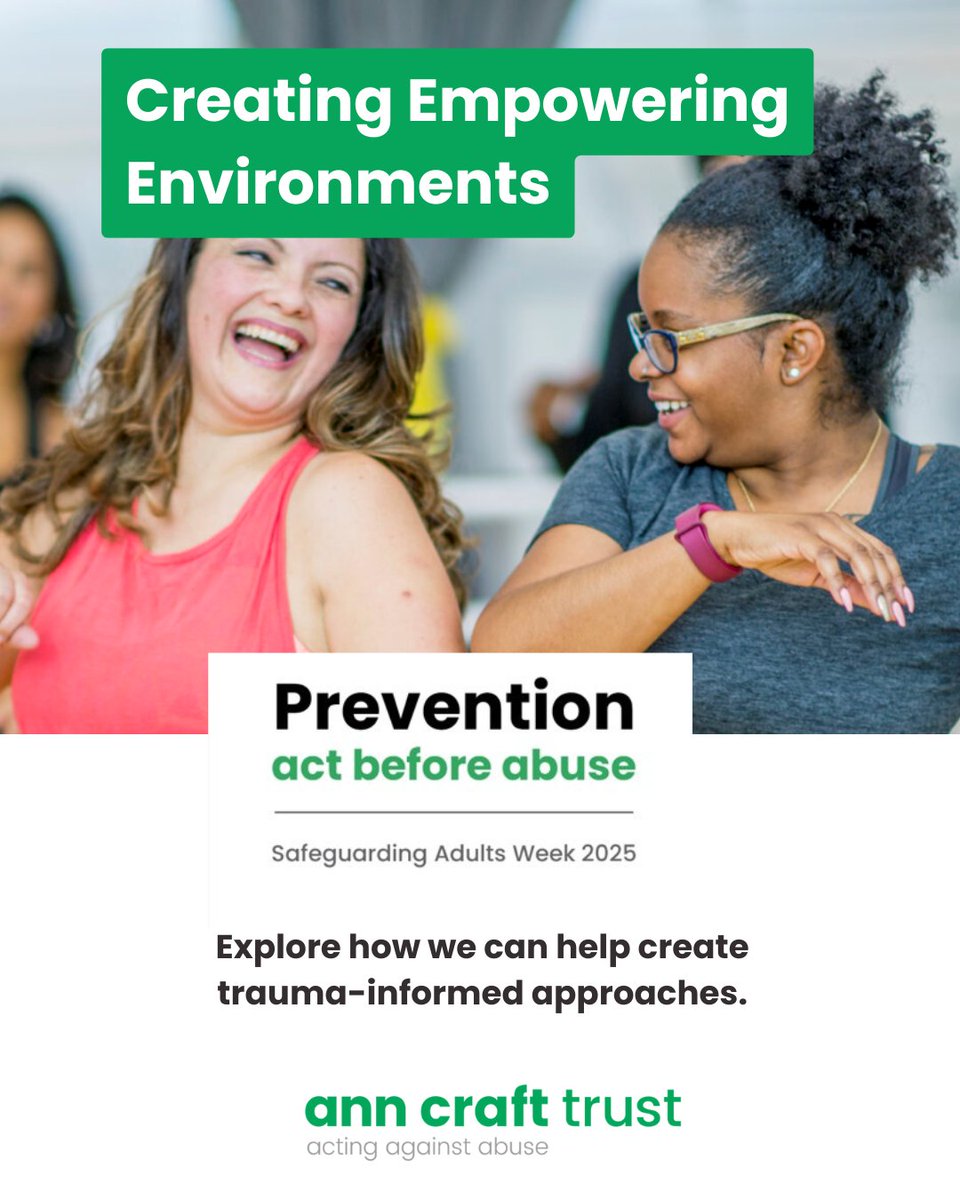 KEYFORT_Support's tweet image. Adult Safeguarding Week – Creating Empowering Environments
On this day we will explore how empathy, understanding, co-production, and positive risk taking can help create trauma informed approaches. #adultsafeguarding
