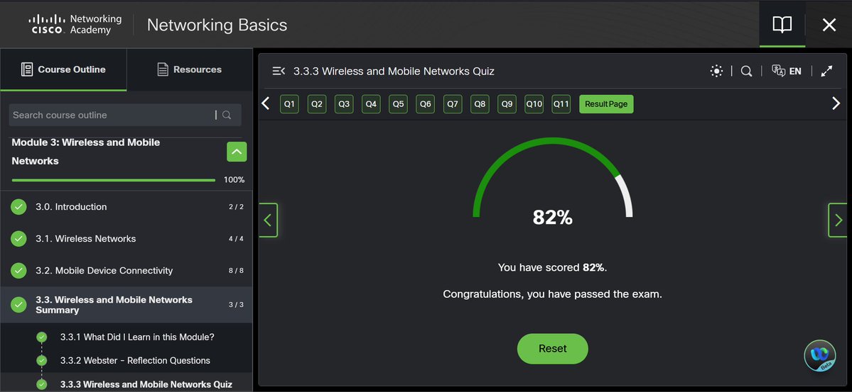 jamesjustlearn's tweet image. I also completed the Module 3, which talks about Wireless &amp;amp; Mobile Networks in the Cisco Networking Basics course!
📶 Learned about Wi-Fi, mobile connectivity.
On to the next module! 🚀
#CiscoNetworkingAcademy #NetworkingBasics #WirelessNetworks #TechSkills