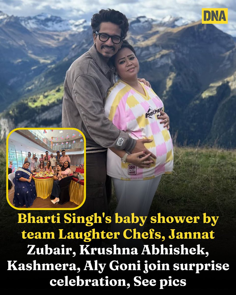 dna's tweet image. As Bharti Singh is expecting her second child, the mom-to-be got a surprise baby shower by her team, Laughter Chefs. Take a look at the celebrations. 

Read here: dnaindia.com/television/pho… 

#BhartiSingh #BabyShower #EntertainmentNews #DNAUpdates