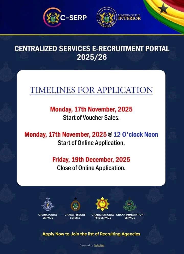 eoterlabi's tweet image. The recruitment portal opens!

Go through thoroughly and apply wisely. 
All the best to all prospective applicants in your quest to serve Mother Ghana.

#Beware of scammers