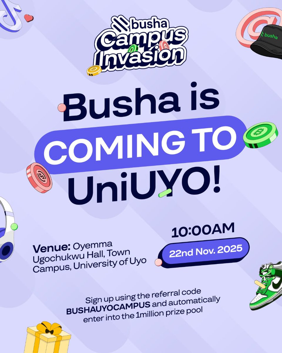 Busha Campus Invasion Uyo is closeee! 🔥
I’ve signed up, verified, and I’m so ready for the Campus Invasion 😎💚
What’s keeping you from signing up on the Busha app too? 👀

<a href="/getbusha/">Busha</a> #BushaCampusInvasion