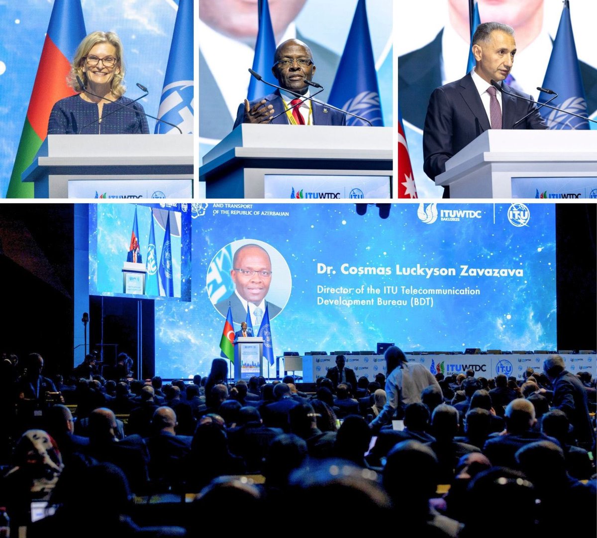 ITUBDTDirector's tweet image. Delighted to open the World Telecommunication Development Conference #ITUWTDC today, in Baku.

#ITUWTDC is our collective opportunity to connect the 2.2 billion people who are off-line and to craft an ambitious roadmap for global digital development that is inclusive, trusted and…