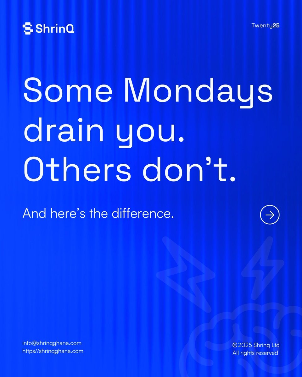 shrinqghana's tweet photo. Mondays aren’t supposed to feel like a punishment.
Most stress comes from teams figuring out things that should be clear.
ShrinQ helps you start the week already ahead.
#ShrinQ #BusinessSoftware #DigitalInnovation #DigitalTransformation #SoftwareCompany #MondayMorningReality https://t.co/gFm7diFBKL