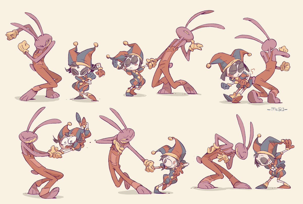 MeSOutk1's tweet image. They were definitely theater kids.
—-

Tribute to Calvin &amp;amp; Hobbes by Bill wattersons
#funnybunny #tadc #jax #pomni