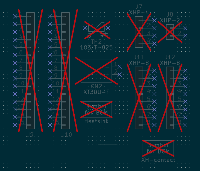 roughrobotics's tweet image. 基板に実装しないけどBOMに登録したい部品(コネクタのハウジング側とかコンタクト等)は、すみっこに未実装(基板から除外)扱いで置いておくと、基板に反映されずにBOMには登録してくれることを知った。
kicad上のBOMのみで管理できるから発注漏れが減らせそう(たぶん)