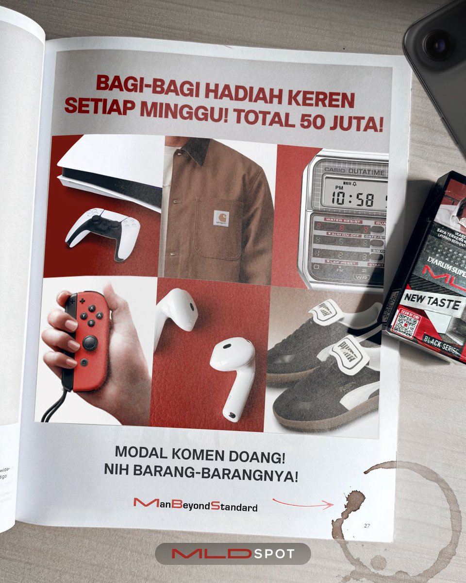 MLDSPOT's tweet image. GUE KASIH BARANG-BARANG KEREN INI SETIAP MINGGU! Semuanya modal komen doang‼️🎁

Yang mau, gas follow dulu + Ada Grand Prize iPhone 17 Air juga kalo followers gue nyampe 110K!😏

#MLDSPOT #SpotNongkrongDigital #AnakNongkrongMLD #ManBeyondStandard #Giveaway