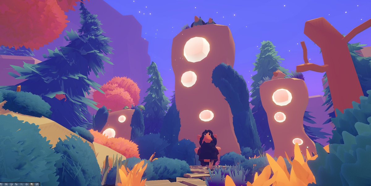 Time to work some more on my game Sagoskogen
Love some floofy trees around the glowing stones of the elder forest ✨🌲😊
#Sagoskogen #Unity #IndieGame #cozygame #cozy