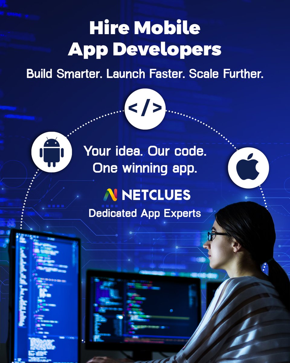 Netclues's tweet image. Great apps don’t happen by chance they’re built by the right team.

At Netclues, you can hire dedicated mobile developers who bring speed, skill and strategy to every project.

iOS, Android, Flutter, React Native we build experiences that perform.

 #Netclues #HireDevelopers