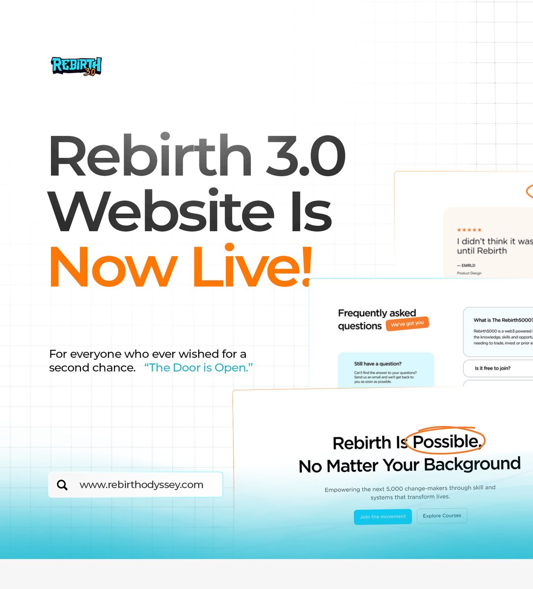 Revamped. Rebuilt. Reborn.

The new Rebirth website is live and it's the first of many exciting announcements ahead.

To celebrate this milestone, random engagements on this post will be considered for a birthlist spot.

Turn on notifications 🔔
