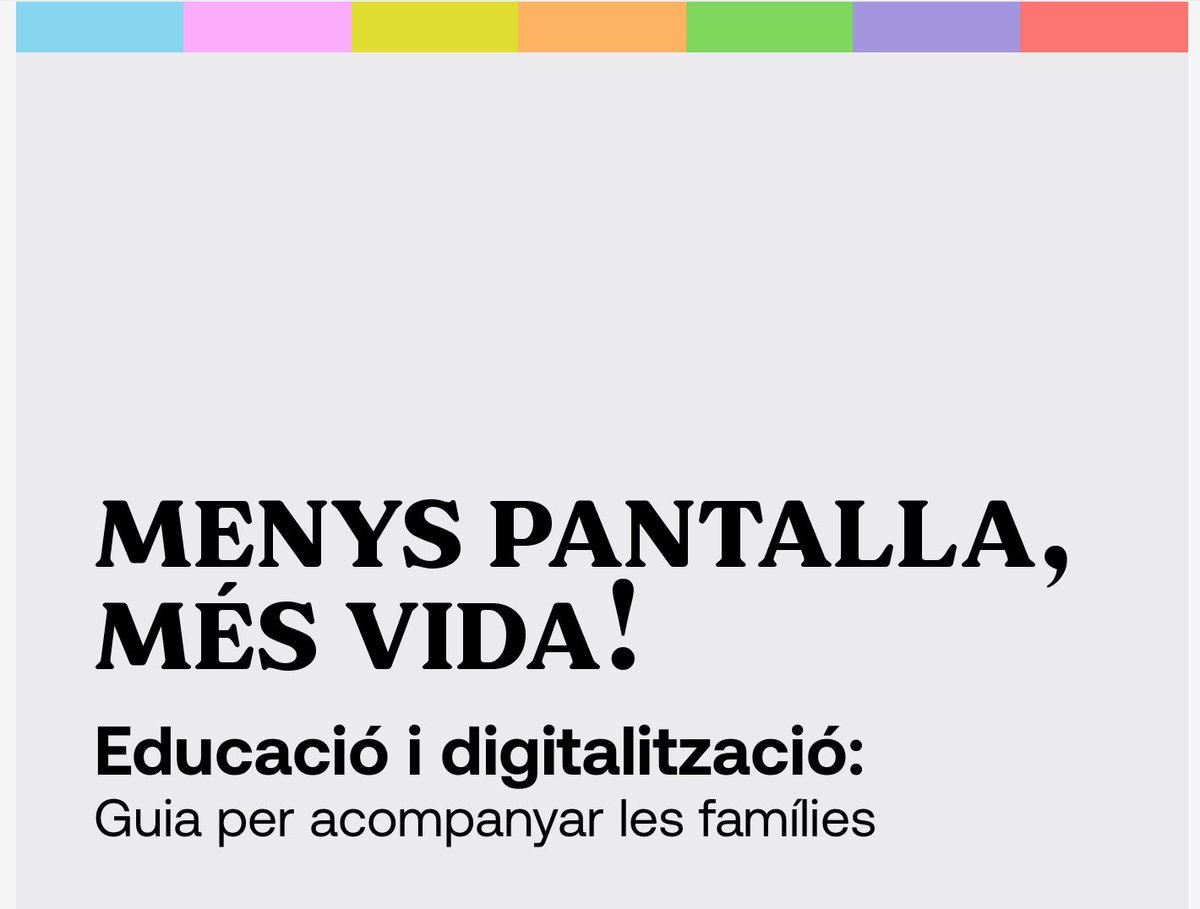 📱✨ A l’Escola Casas creiem que educar en digital també és educar en família. Per això compartim la guia “Menys pantalla, més vida! Educació i digitalització: guia per acompanyar les famílies”👉
educacio.gencat.cat/ca/departament…

#pantalles #educació