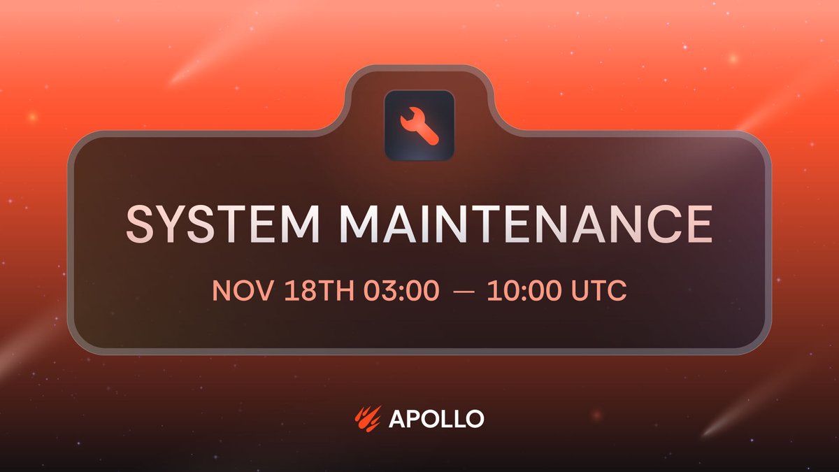 ApolloBTCportal's tweet image. 🔔 CRITICAL ANNOUNCEMENT: APOLLO UPGRADE 🔔

The team is expecting to upgrade APOLLO to enhance the performance of your Bitcoin deposits.

Here’s what you need to know:

- System maintenance: Nov. 18, from 03:00 to 10:00 UTC

- New Bitcoin deposit addresses will be available…