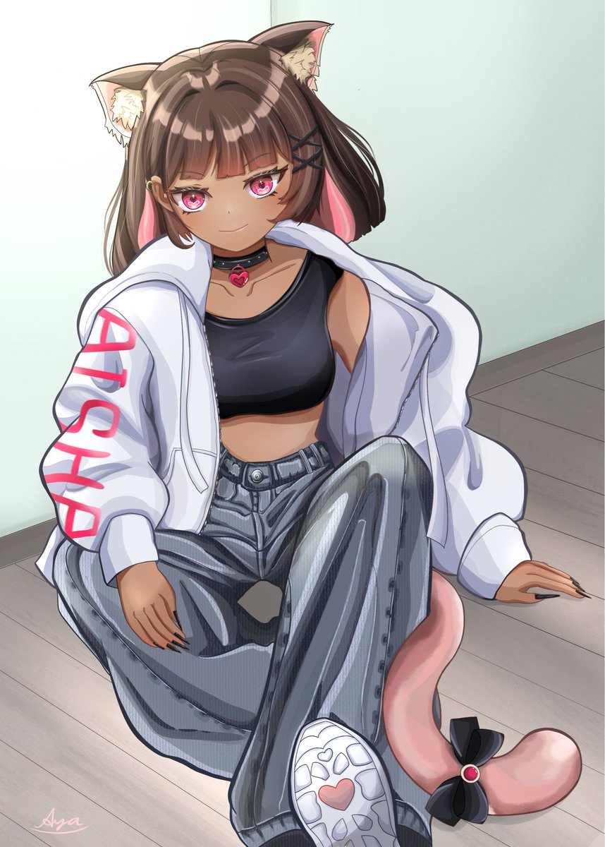 【アイシャ🐈‍⬛🎀ダンスレッスン】
スポーティーな褐色猫はお好き？
#いいインナーの日
#oc