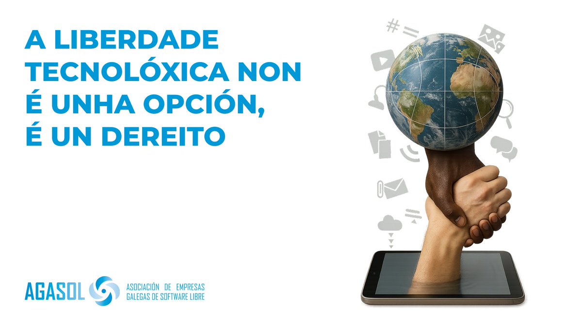 ⛓️‍💥 As empresas galegas de software libre demostran que a liberdade tecnolóxica non é unha opción, é un dereito.
Innovación, cooperación e futuro. Tecnoloxía libre, aberta e galega.

#AGASOL #SoftwareLibre